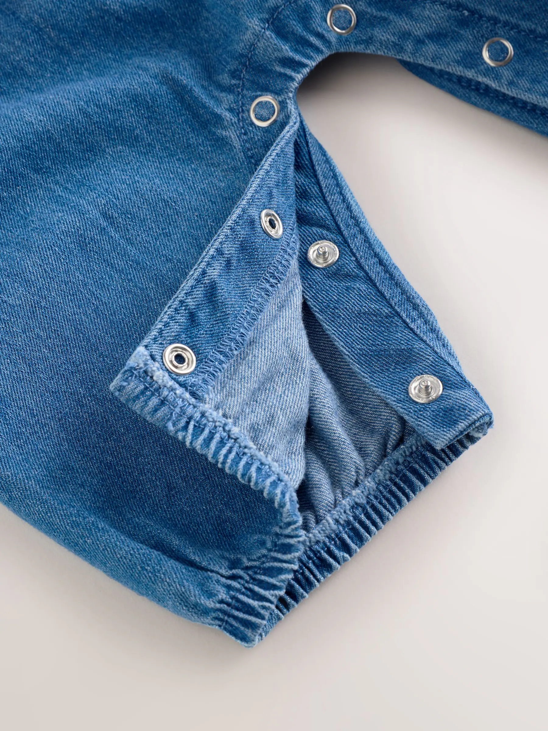Blauw - Baby denim romper (0mnd-2jr)