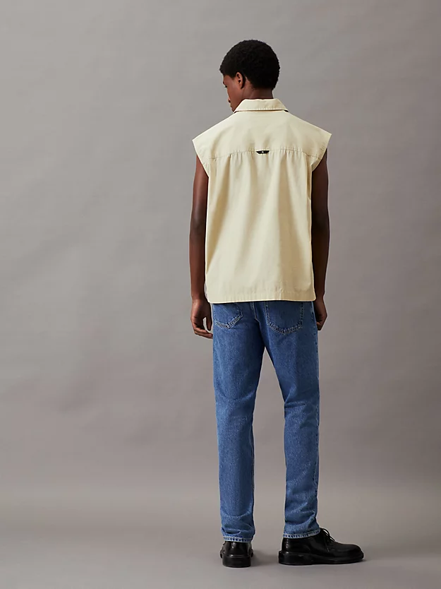 Camisa sem mangas de algodão popeline