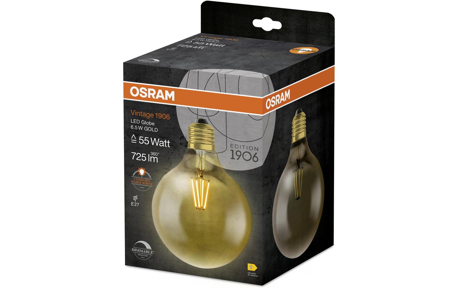 Lampe Vintage 1906 Globe, 7W, E27 WarmweissLED-Lampe, Vintage-Edition