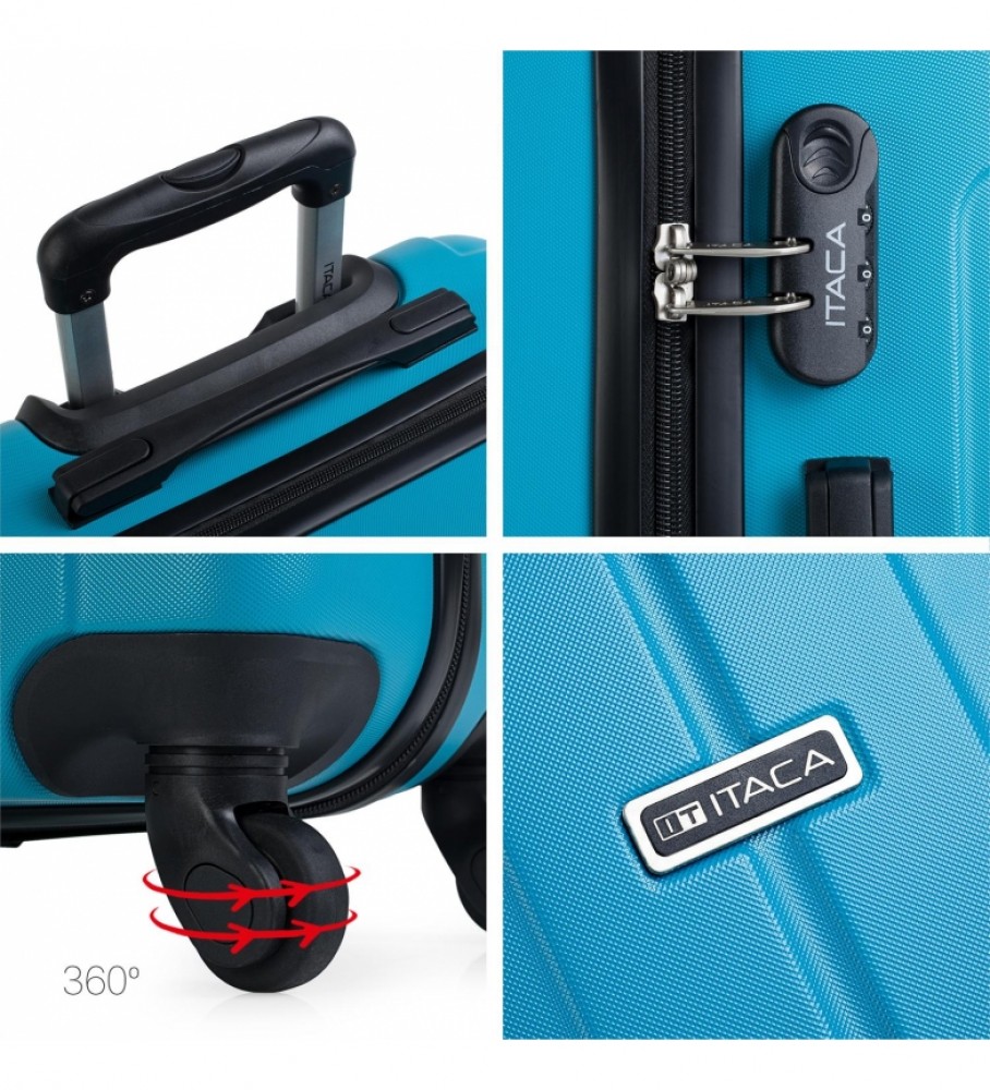 Conjunto de malas rígidas ITACA com 4 rodas 771115 Turquesa