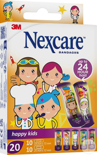 Nexcare 3M Happy Kids Professions Pansement Assorted Différentes Tailles 20 Pièces