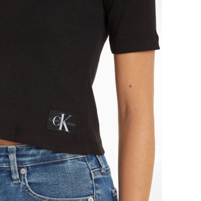 Tee-shirt à manches courtes femme Woven Label CALVIN KLEIN
