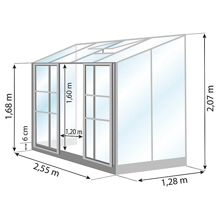 Serre en verre Lams Melissa anthracite 3,30m²