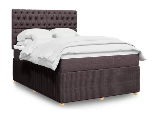Sommier tapissier avec matelas Marron foncé 160x200 cm