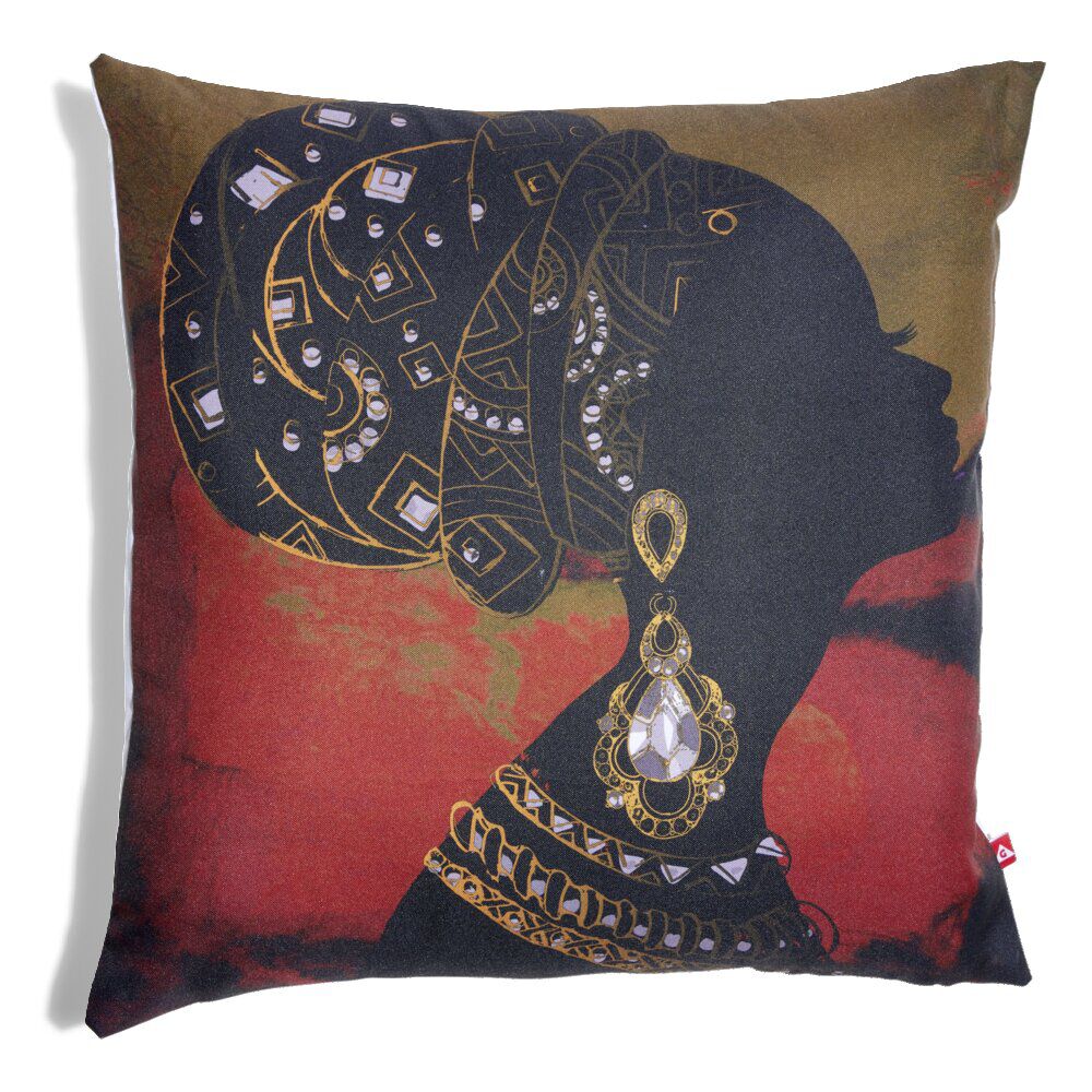 Housse coussin africaine 1 face imprimée 1 face unie 45x45cm - 4 modèles