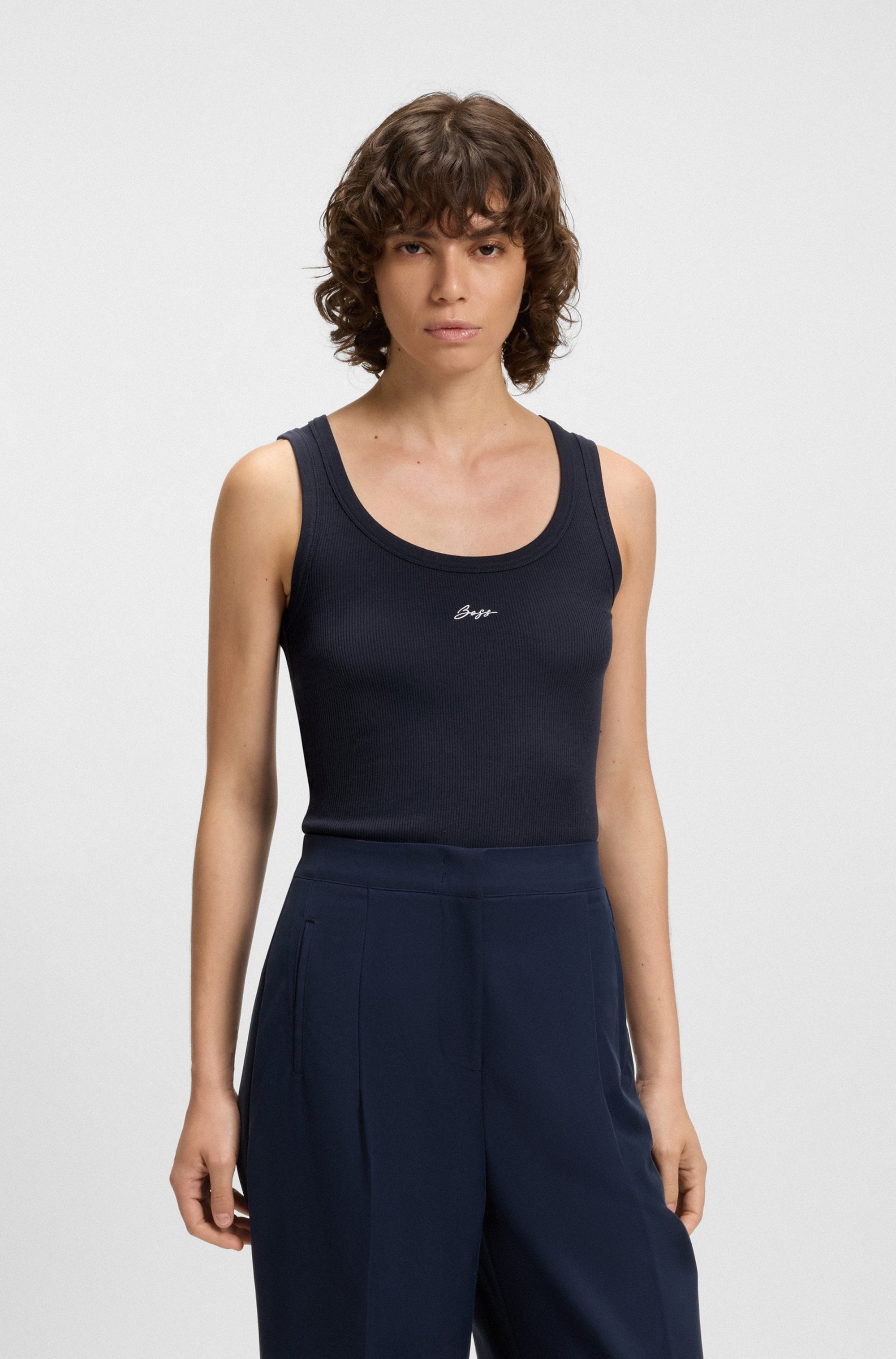 BOSS ORANGE Tanktop »Ematite Premium Damenmode«, mit gerippter Struktur