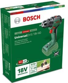 Bosch - UniversalDrill 18V-60 - Accuschroefboormachine - Zwart - Inclusief 2x Accu en Lader