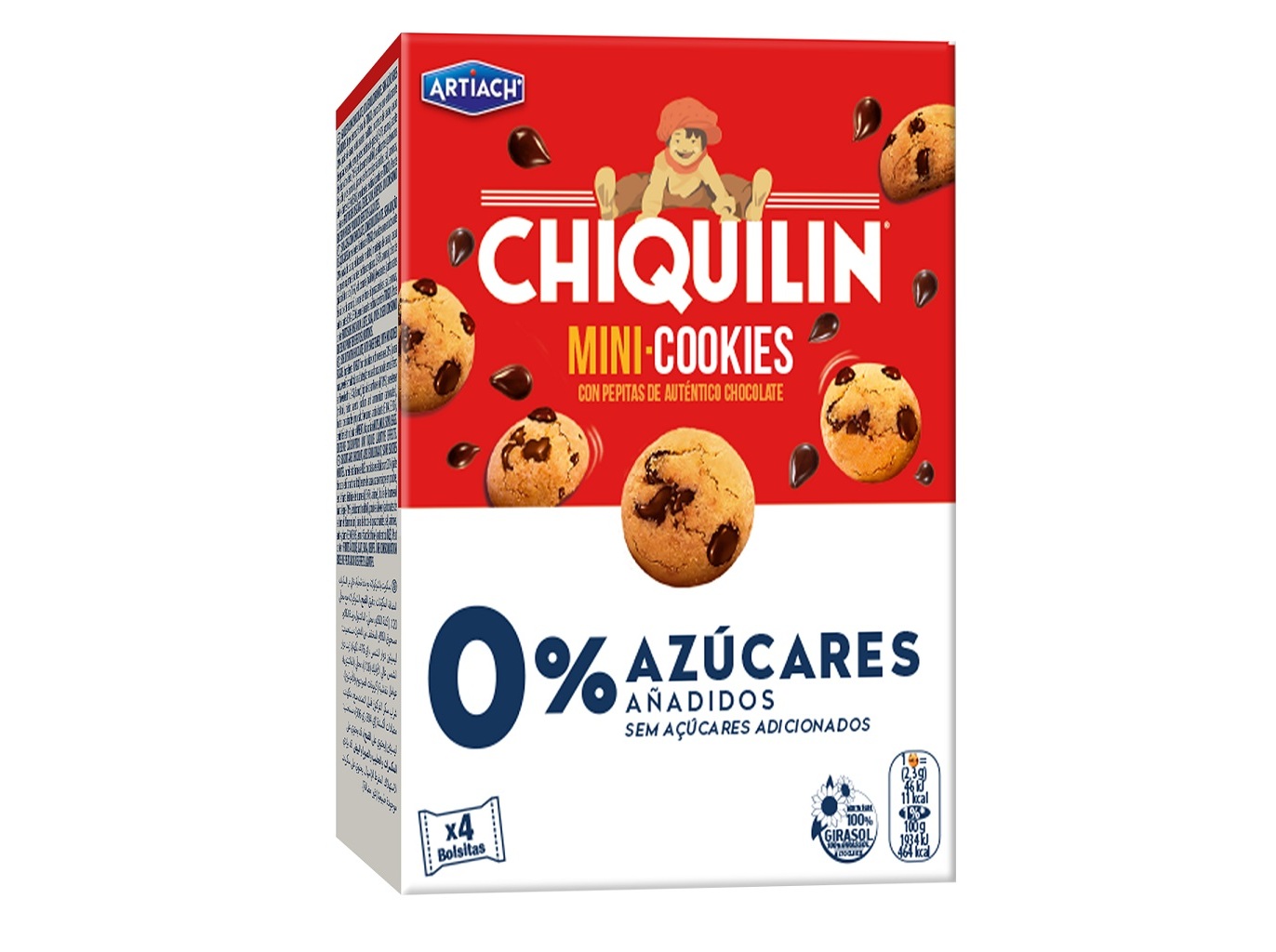 BOLACHA ARTIACH MINICOOKIES 0% AÃÃCAR 120 G