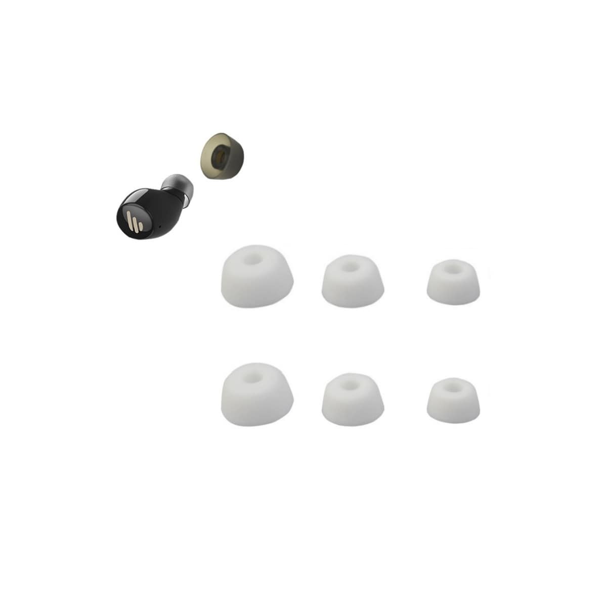 Silikon ørepropper for Jabra Elite 75t/ 65t/ Active/Sport Evolve, S/M/L Hvit