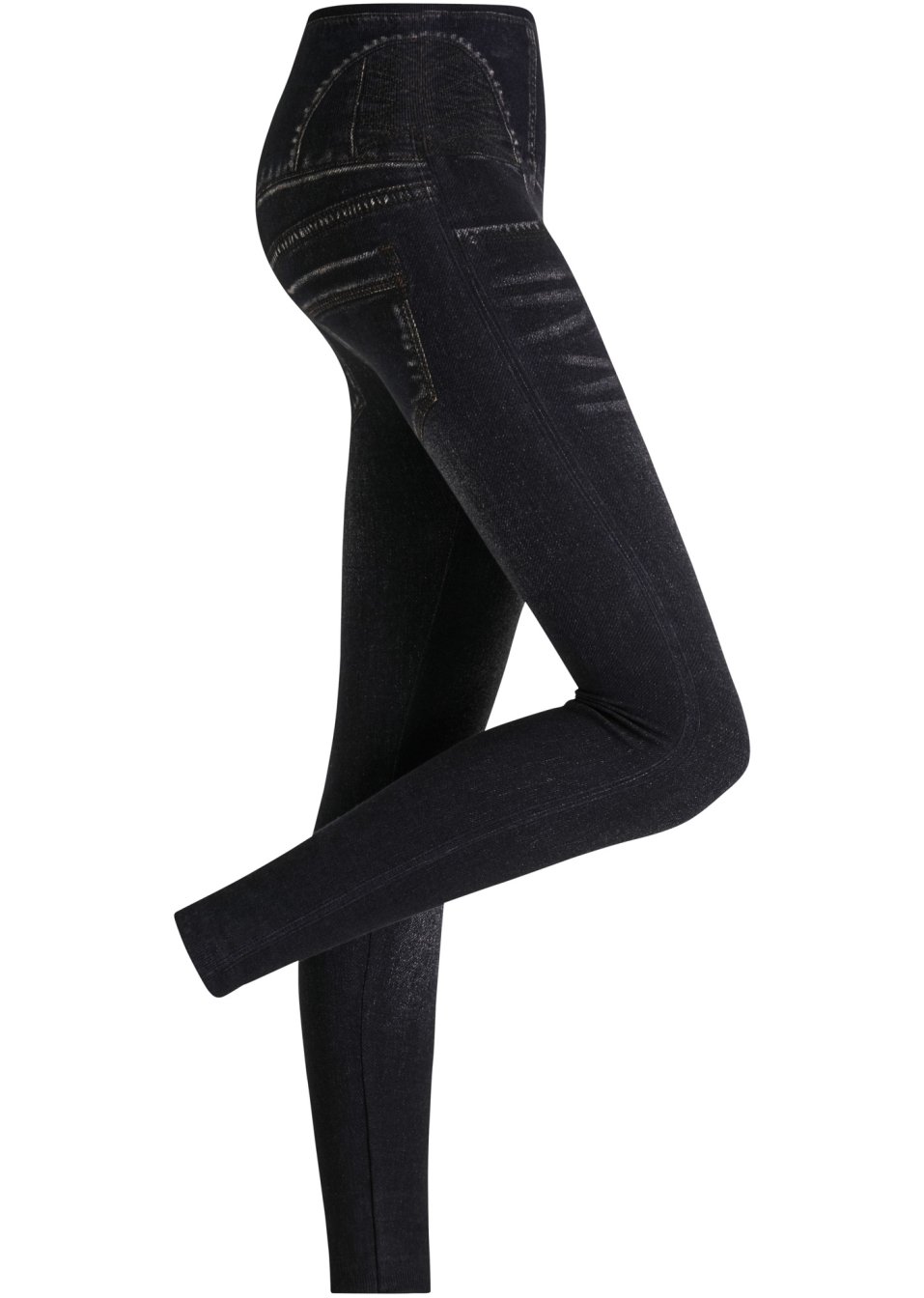Legging sculptant sans coutures imitation jean, effet sculptant fort