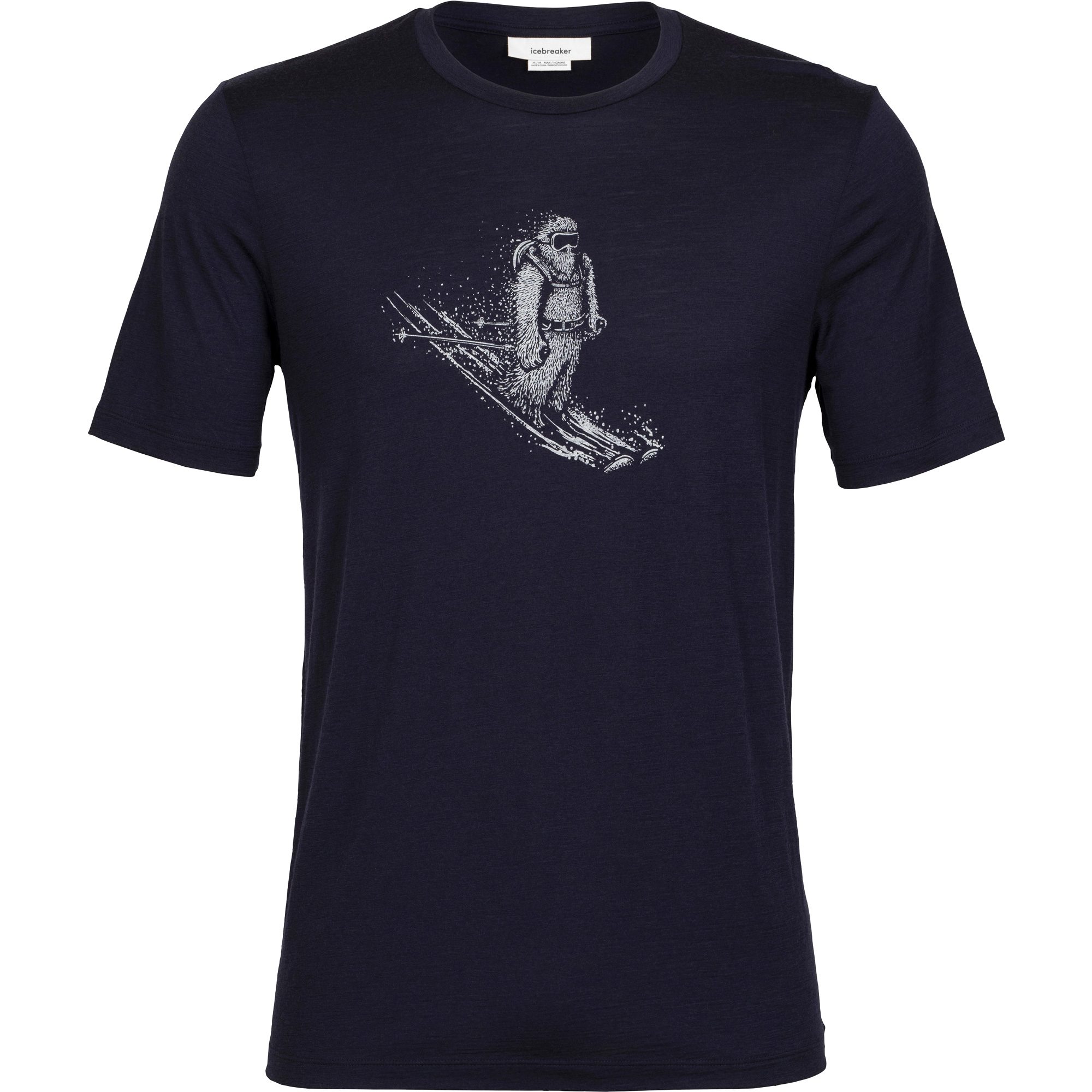 Icebreaker Tech Lite II SS Tee Skiing Yeti T-Shirt Herren midnight navy