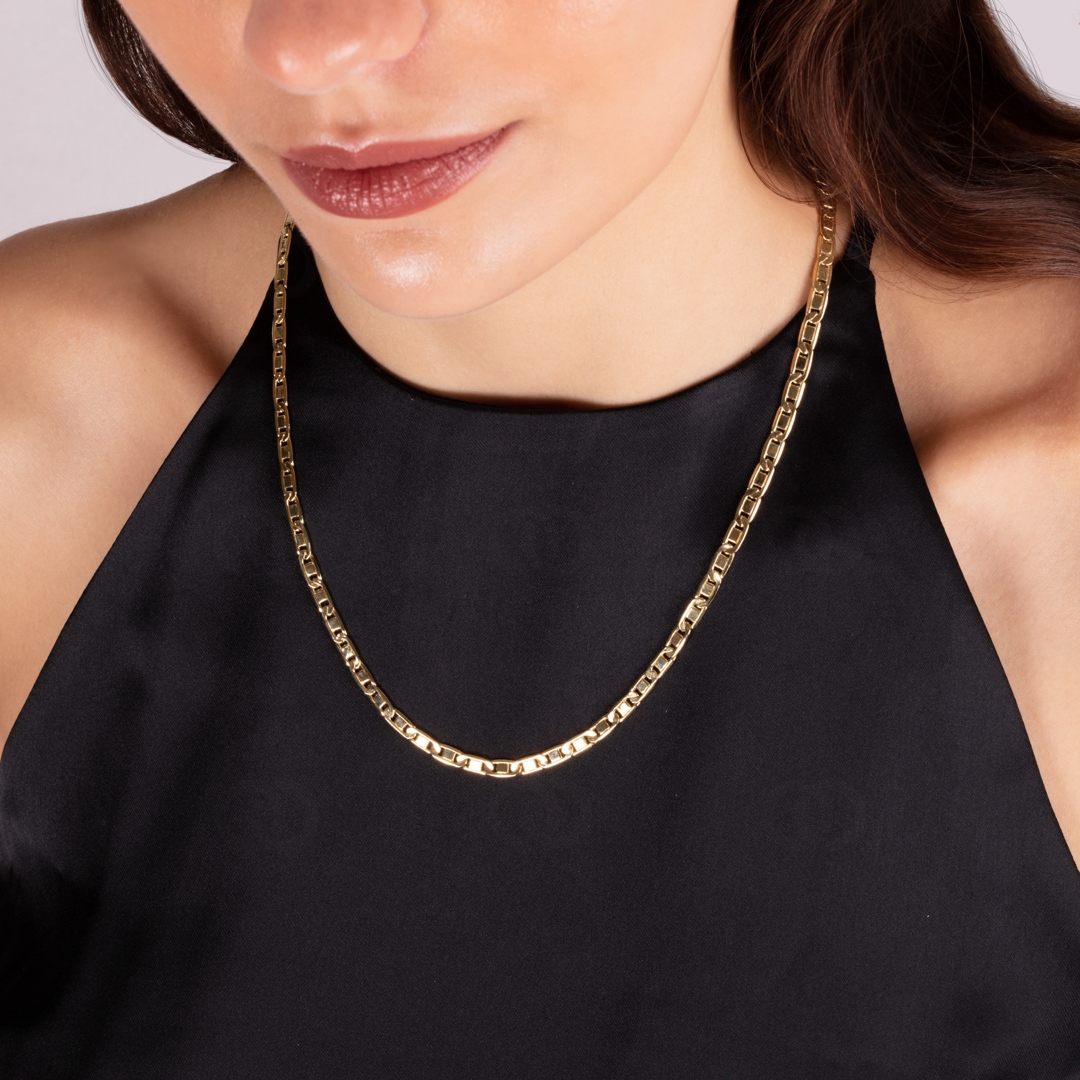 4.2mm Valentino Kette 750/18 K Gelbgold halbmassiv