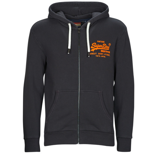 Superdry - NEON VL ZIPHOOD - Noir