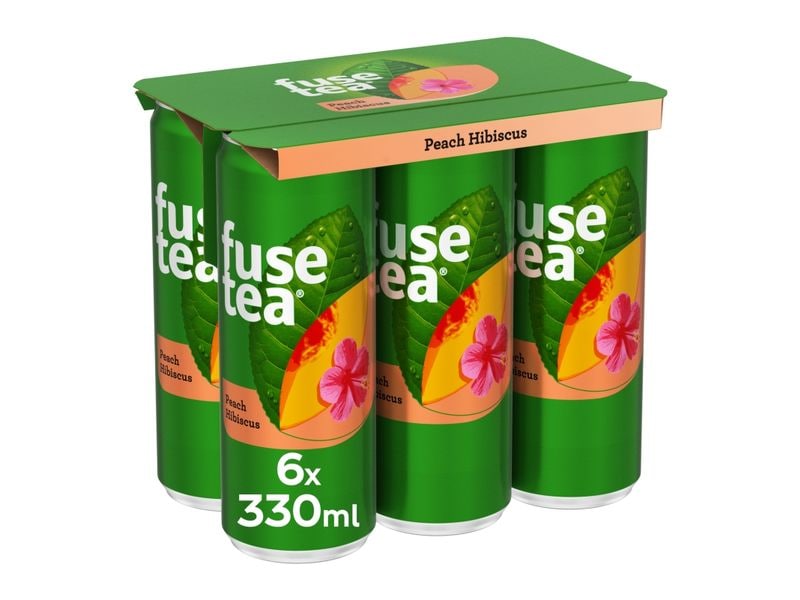 Fusetea Black Ice Tea Peach-Hibiscus 6 x 0.33 l Erfrischender Pfirsich-Eistee