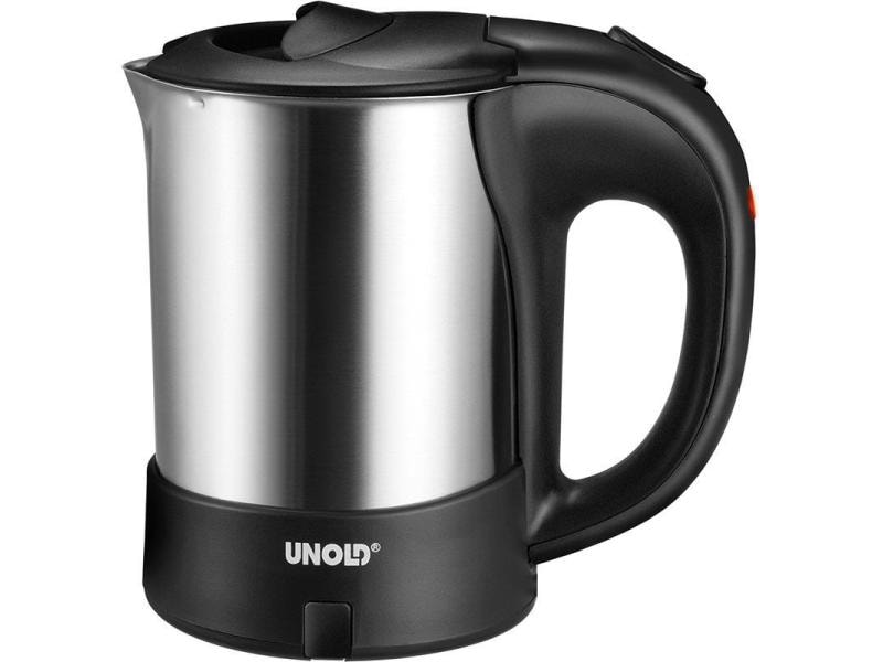Unold Reiseblitzkocher Inox 0.5 l, Silber Reisewasserkocher mit Zubehör