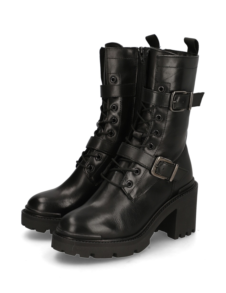 Glattleder Schnürstiefelette