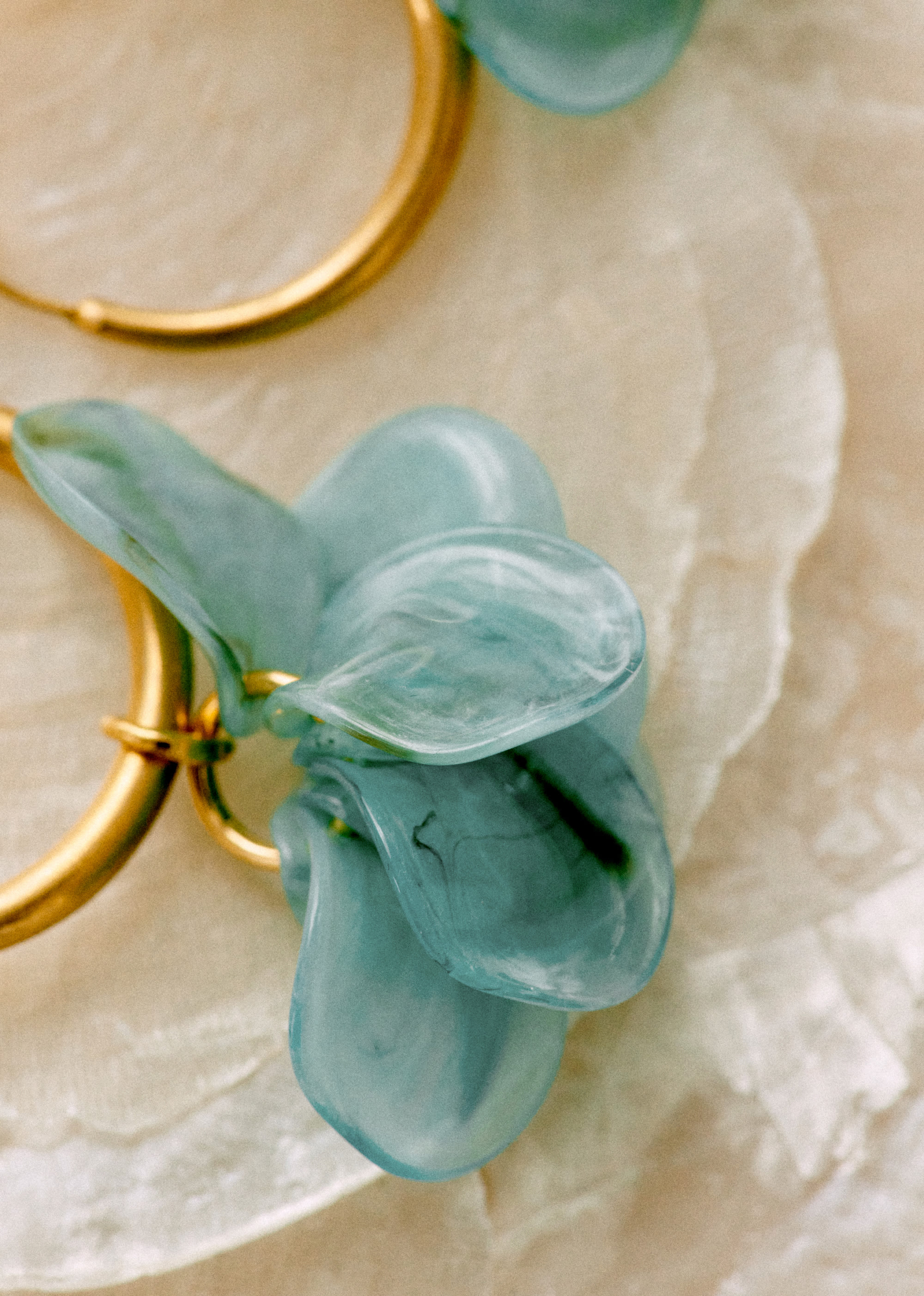 Anneaux Flora - Vert d'Eau - E-SHOP/BIJOUX Boucles d'Oreilles 5905768