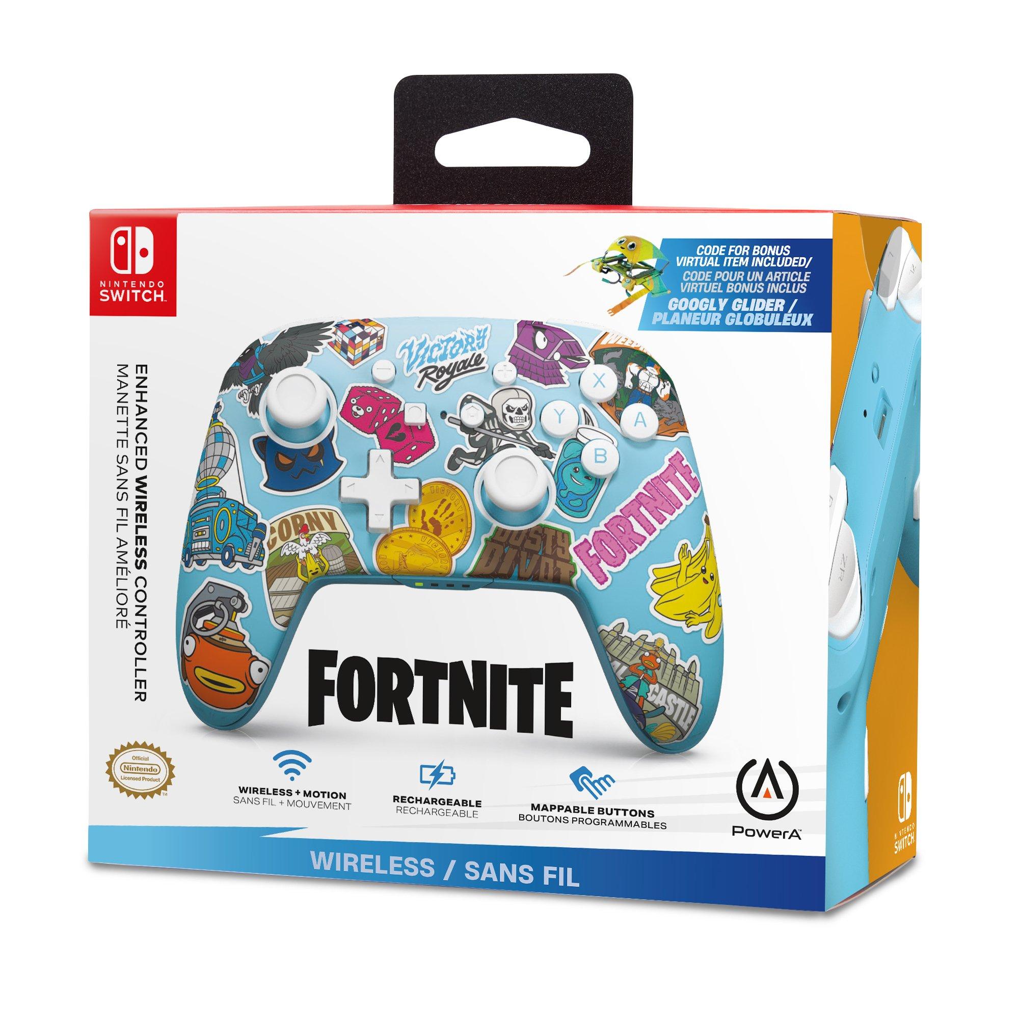 PowerA Enhanced Wireless Controller for Nintendo Switch Fortnite Sticker Mania