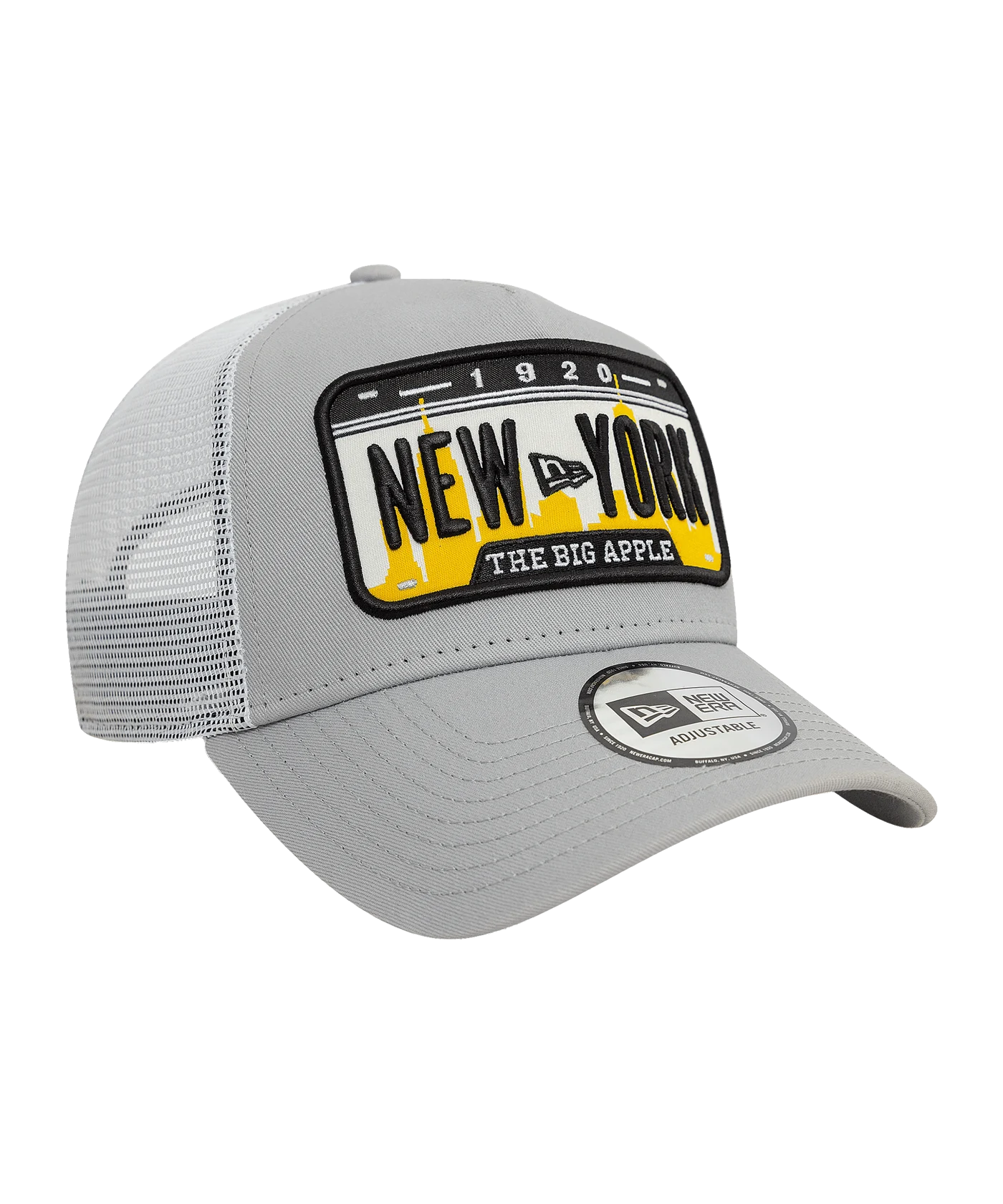 New Era New York Plate Trucker Cap Grau