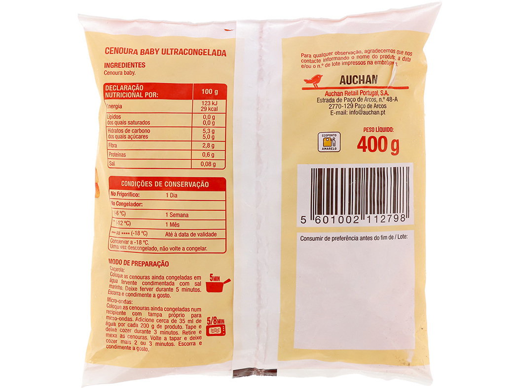 CENOURA AUCHAN BABY 400G