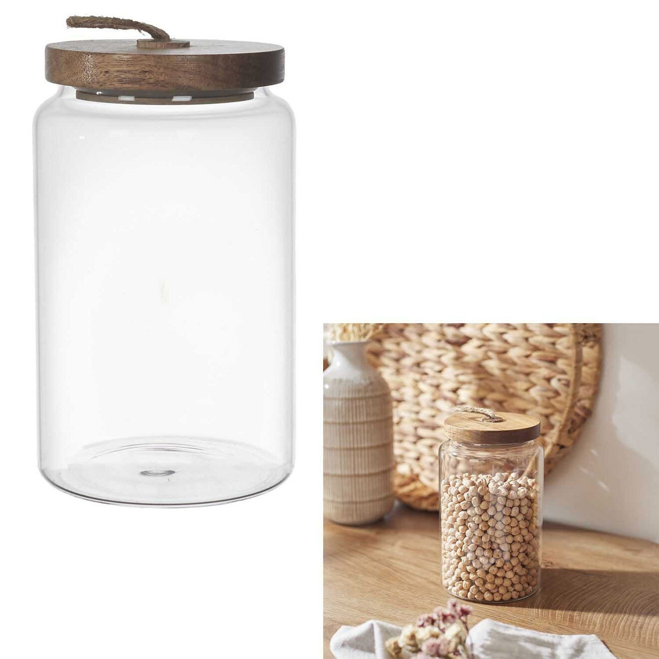 Home Deco Factory Bocal Acacia transparent - 10x17x10 cm