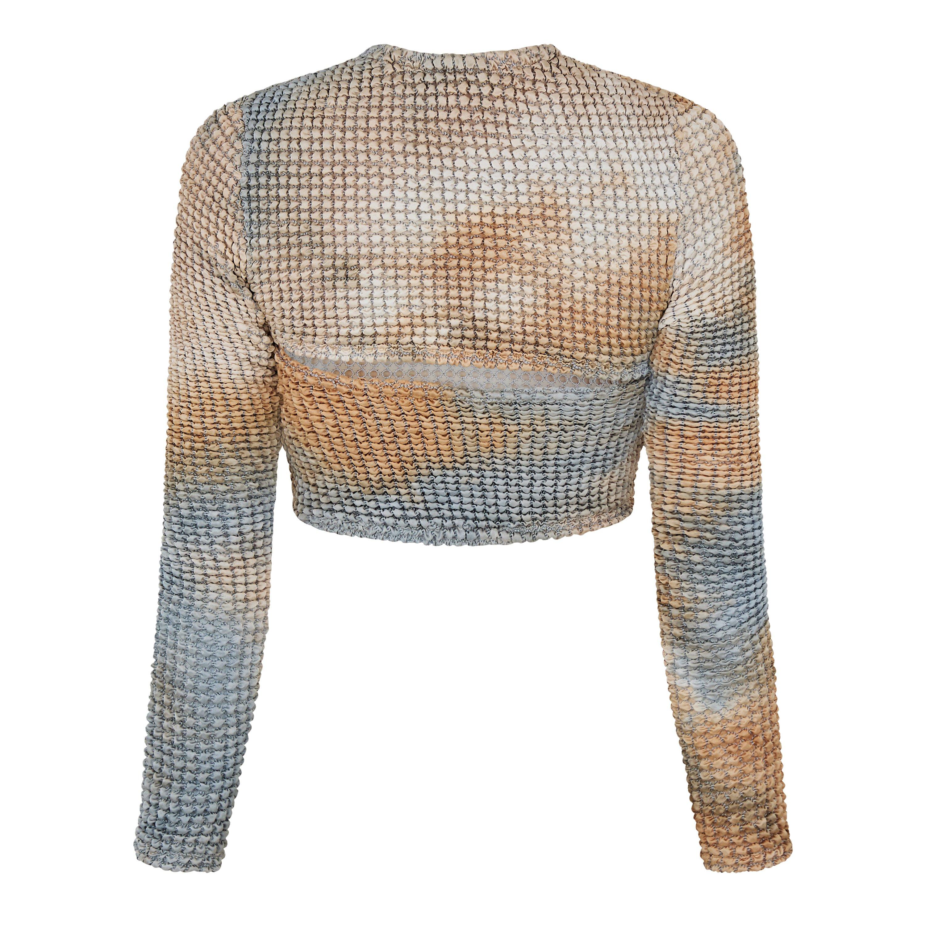 Off White Tie Die Cut Out Top