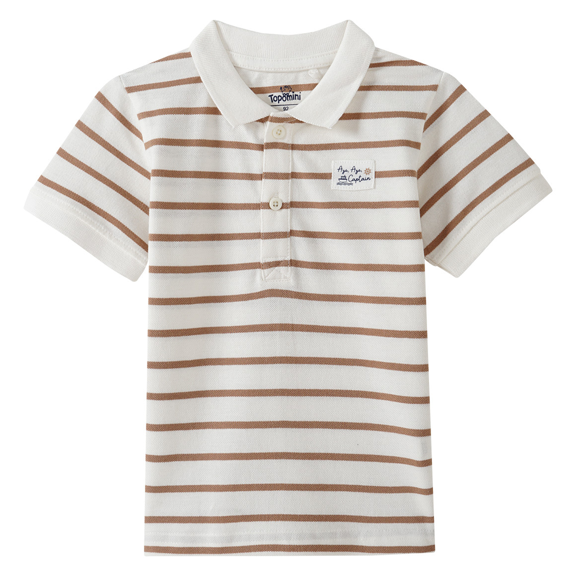 Topomini Baby Poloshirt mit Streifen cremeweiss / braun