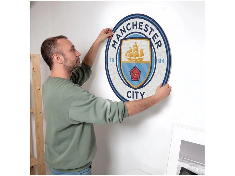 Iconic Puzzle Man City FC – Logo Offiziell lizenziertes Holzpuzzle, Grösse M