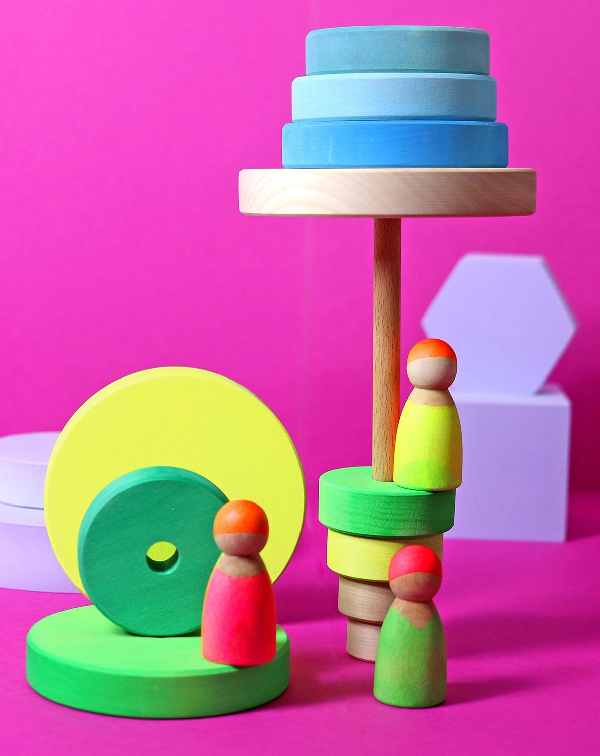 Holzfiguren-Set NEONFREUNDE 3-teilig in bunt