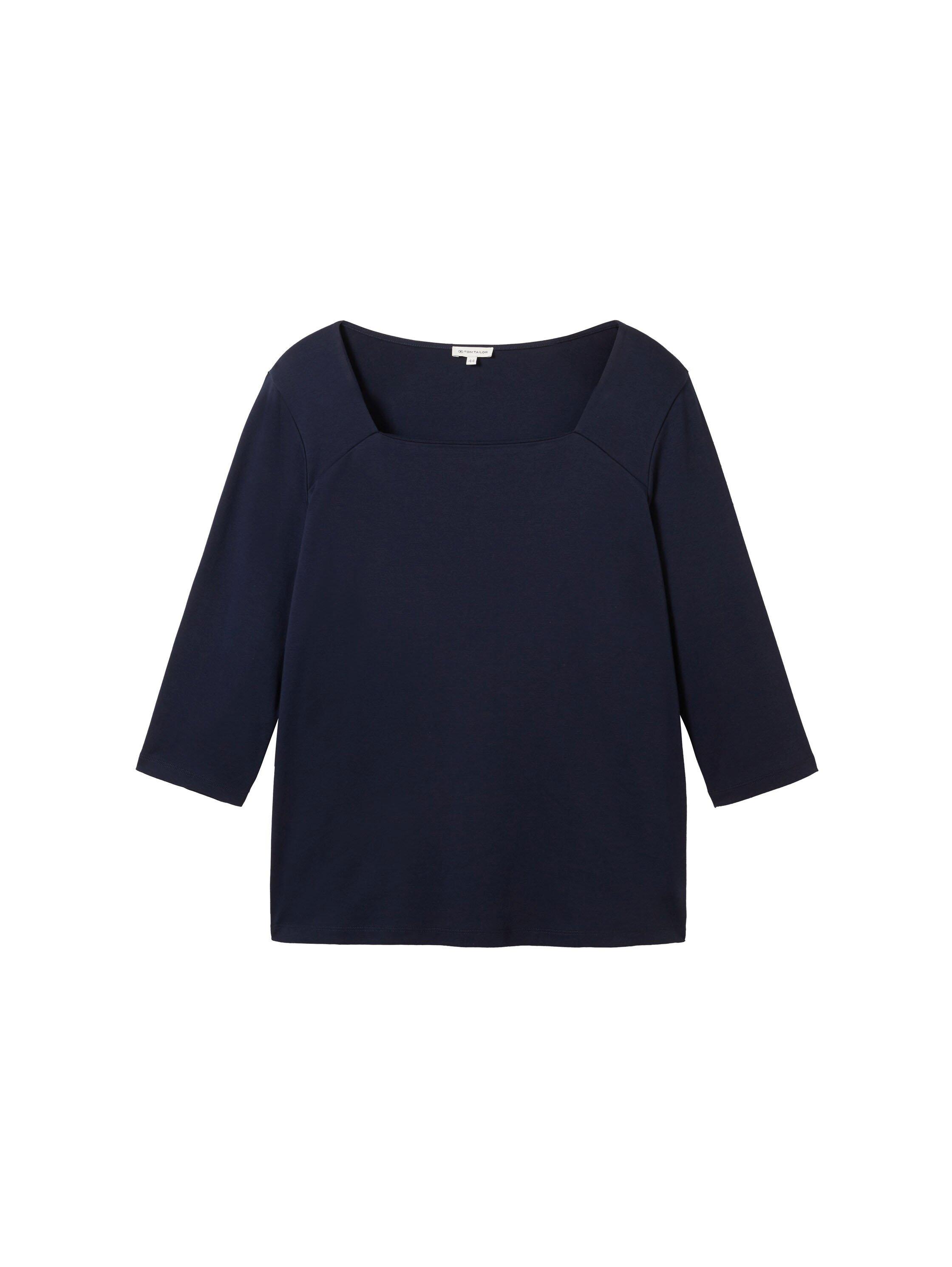 Shirt mit Karree-Ausschnitt und 3/4-Ärmeln