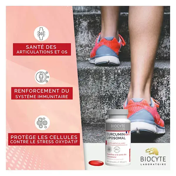 Biocyte Curcumin Forte X185 Lipossomal para Saúde Articular - 30 cápsulas