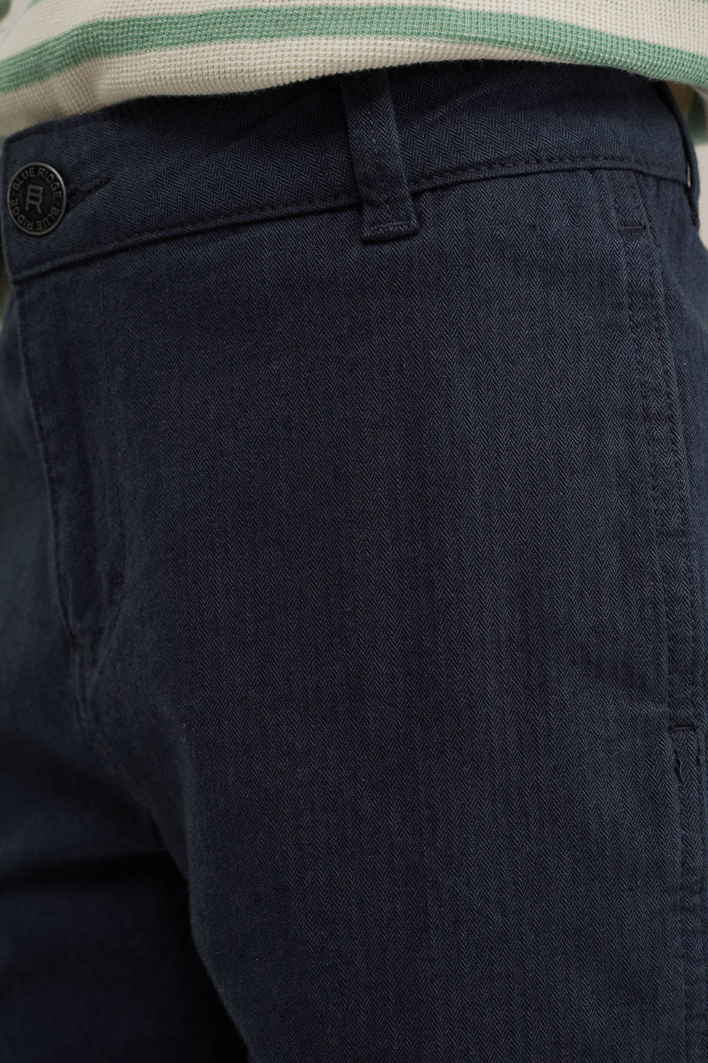 WE Fashion straight fit cargobroek donkerblauw