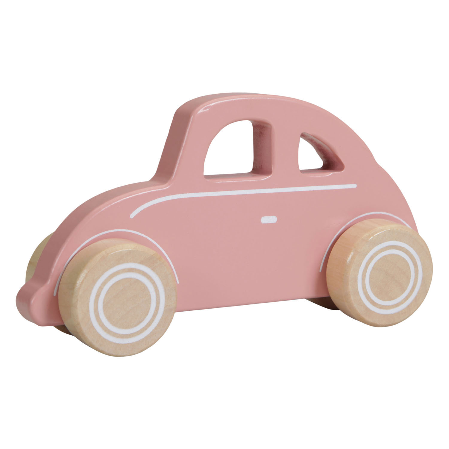 Little Dutch Houten Duwfiguur Auto Roze