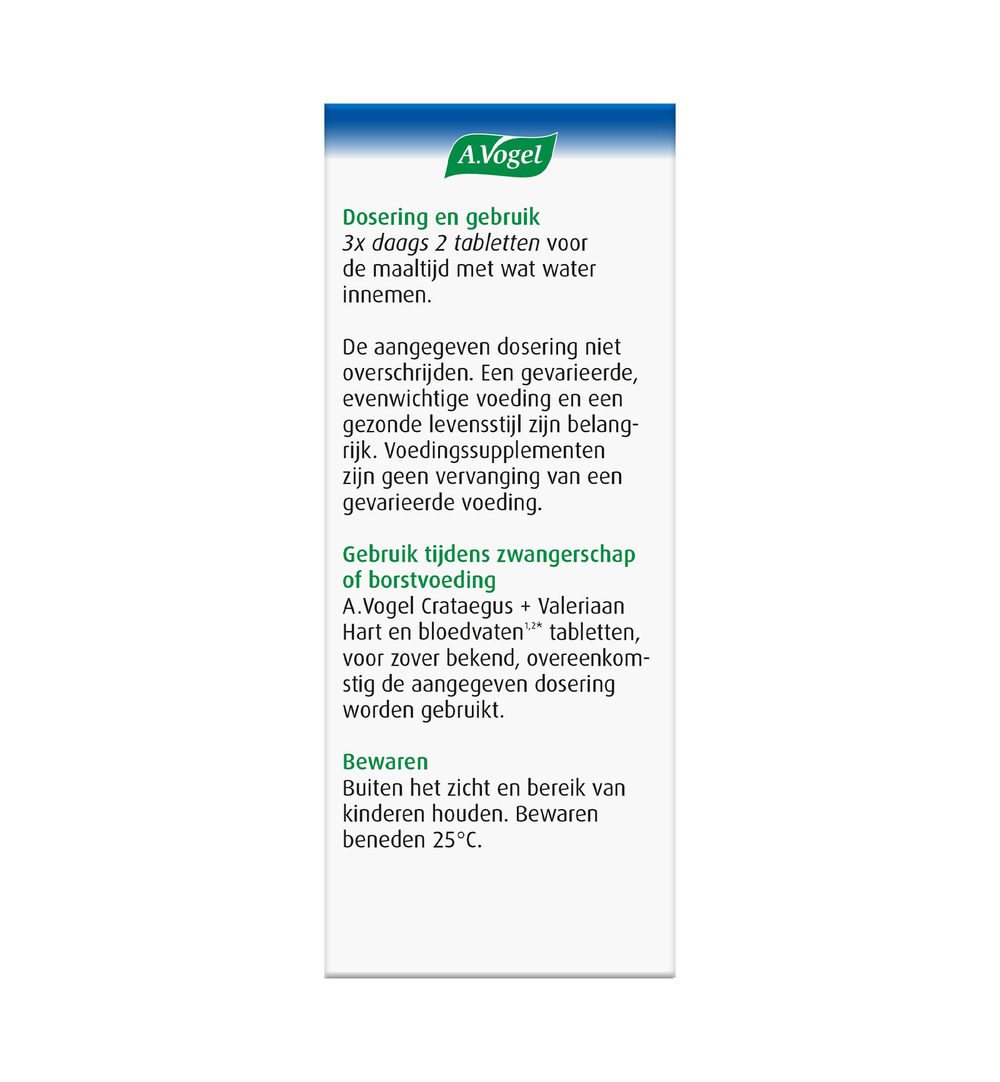 A.Vogel Crataegus + valeriaan (80 tabletten)