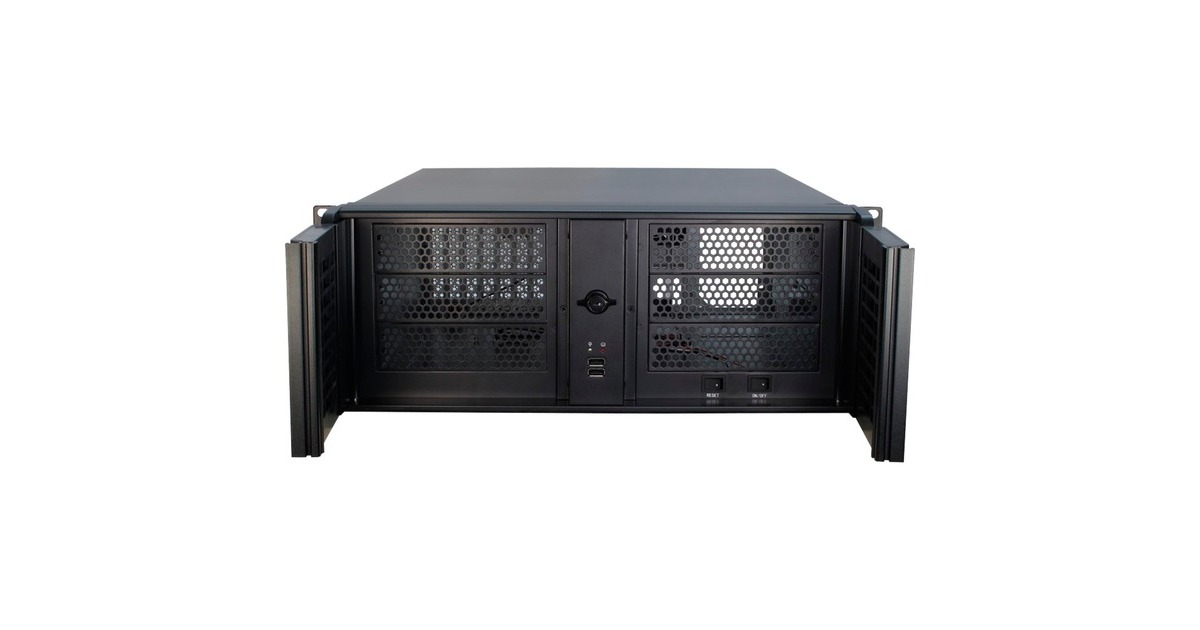 Inter-Tech4U-4098-S rack behuizing  (Zwart | 2x USB-A)