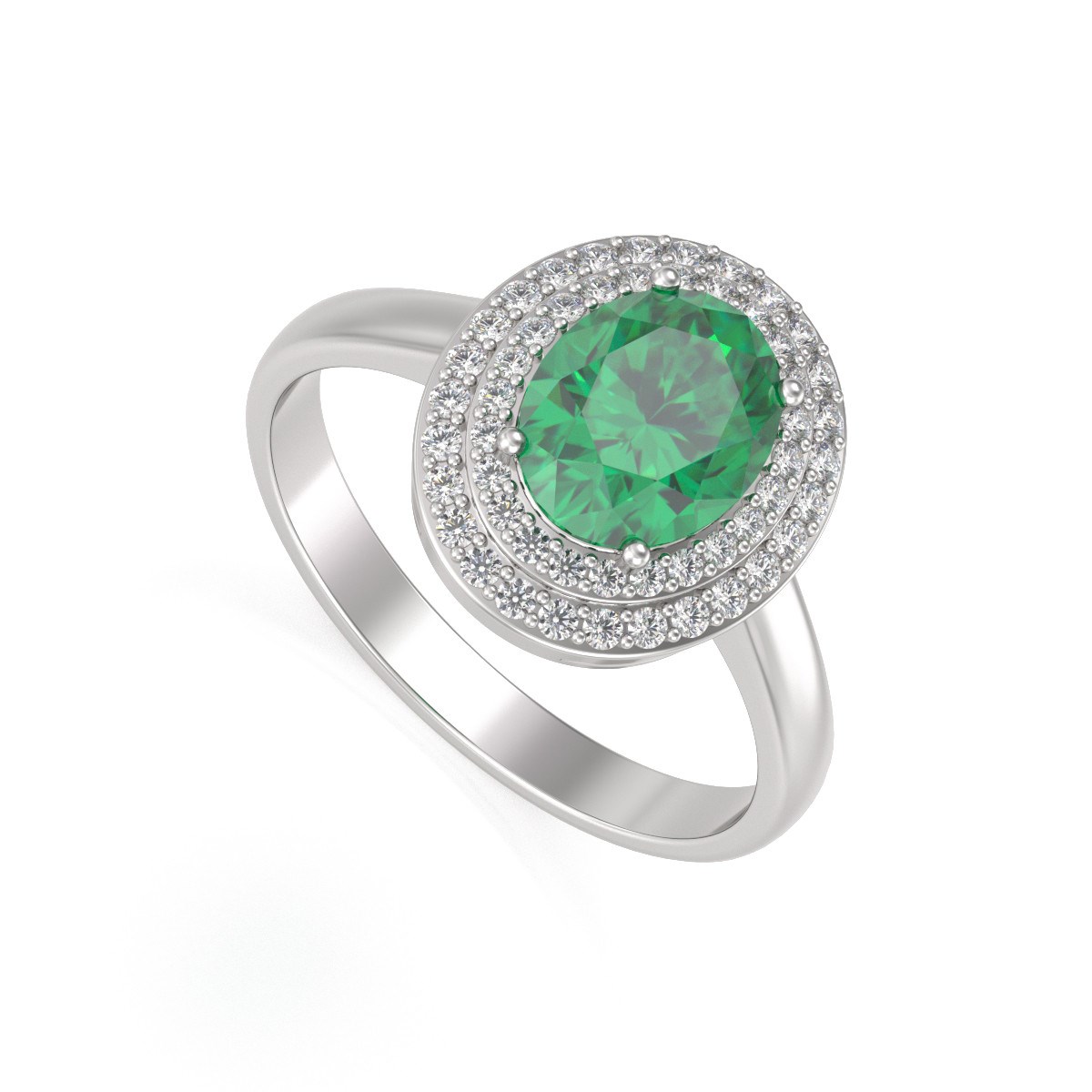 Découvrez la Bague en Or Blanc 750 et Emeraude et Diamants d'Aden | Un Bijou Raffiné