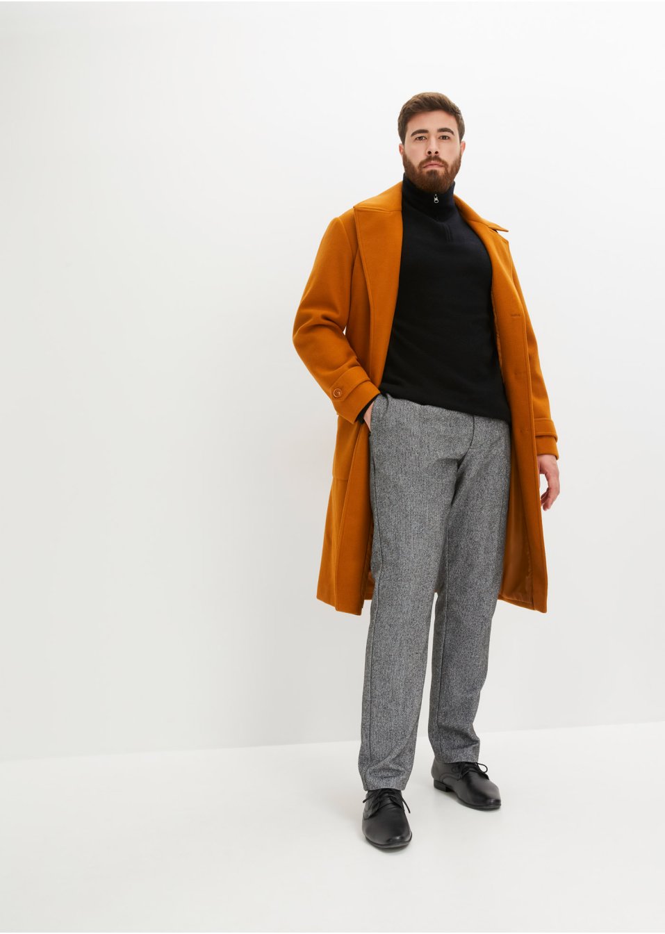 Manteau Premium aspect laine avec ceinture