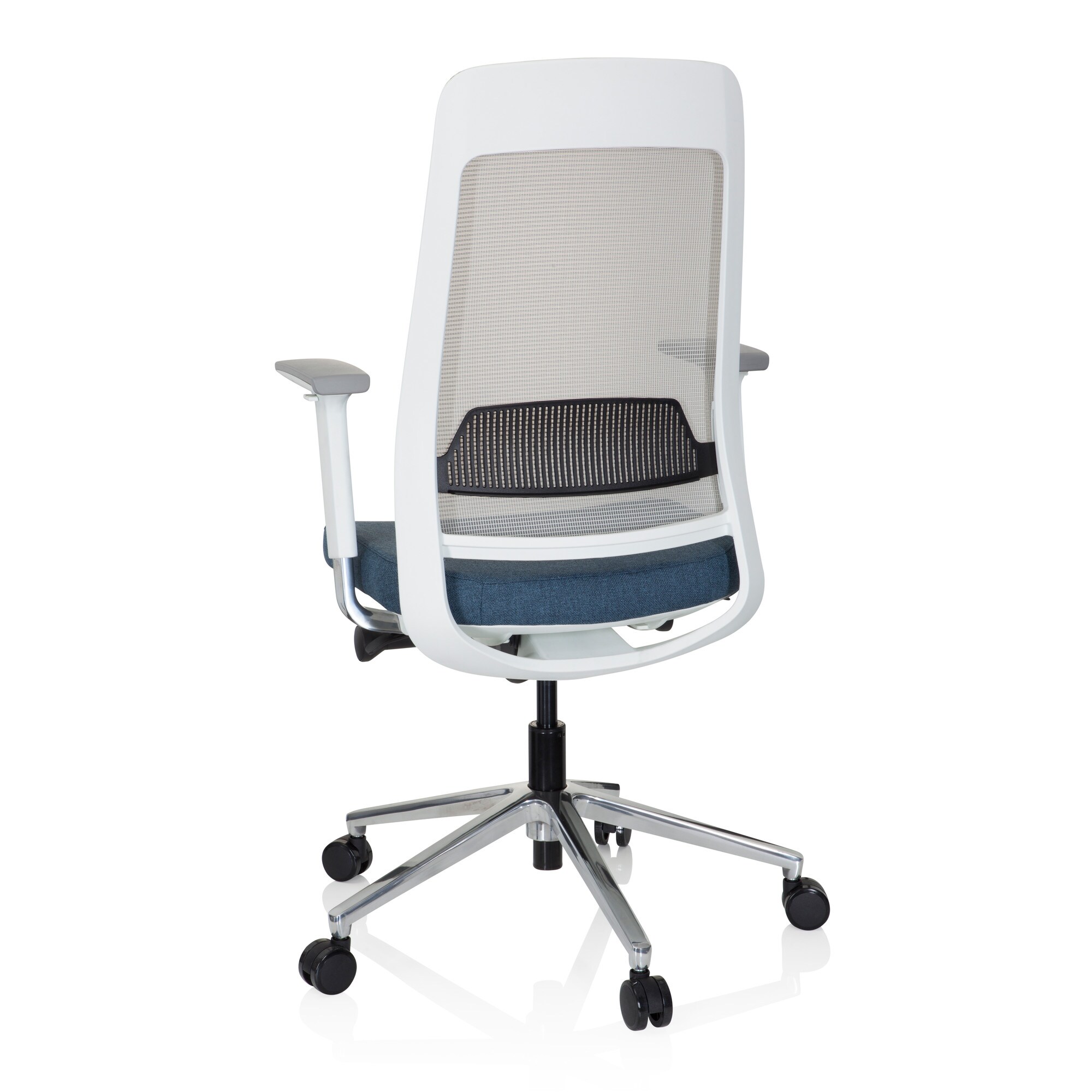 Profi Bürostuhl CHIARO T2 WHITE Stoff/Netzstoff mit Armlehnen (höhenverstellbar) hjh OFFICE