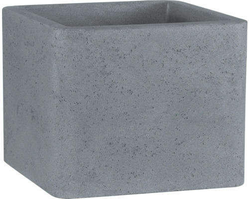 Geli Cube vierkante bloempot van kunststof, 29,5x29,5x28 cm, lichte betonkleur