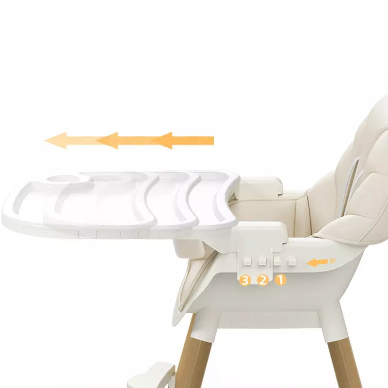 Baby Hochstuhl Kinder Sitz mit Sicherheitsgurt   Tisch - Weiss