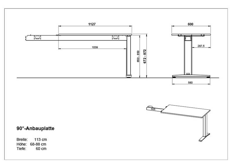 MID.YOU Schreibtischanbau 90° AGENDA HOME