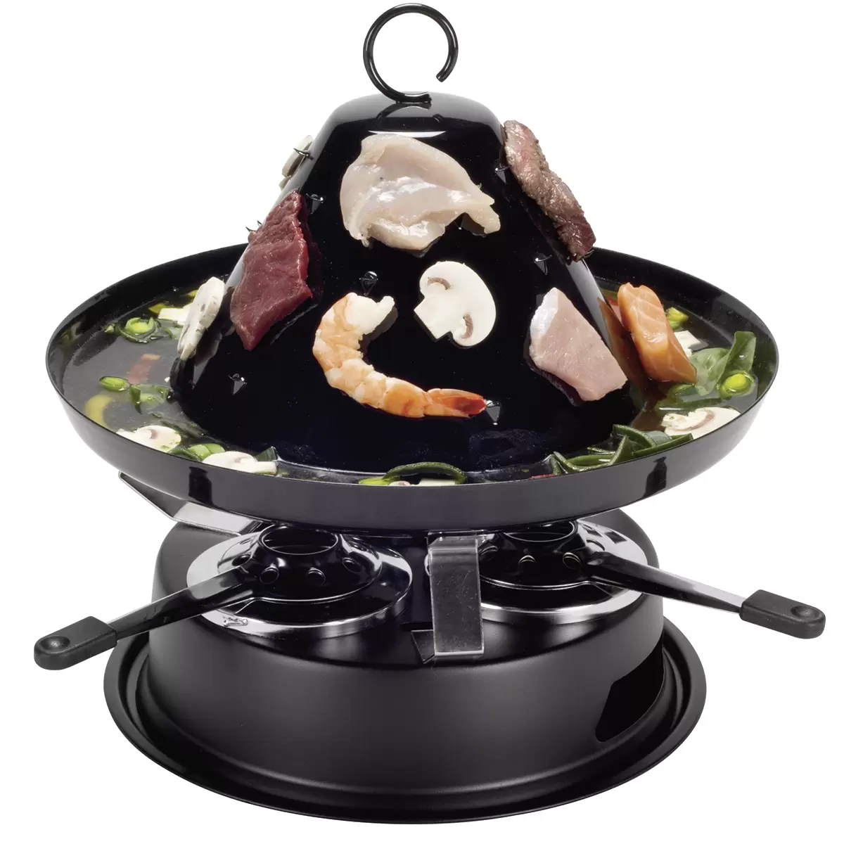 Tatarenhut mit 3 Pastenbrennern Schwarz