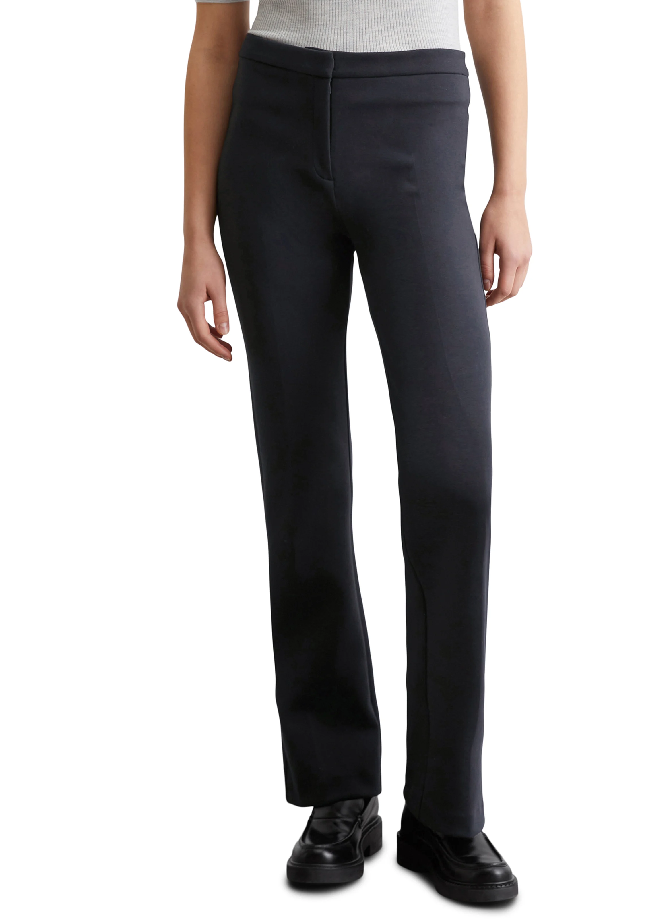 Pantalon droit en coton mélangé | Bleu