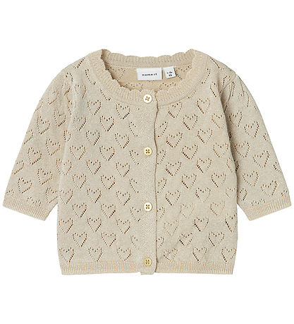 Name It Cardigan - Strik - NbfRiglitter - Frosted Almond
