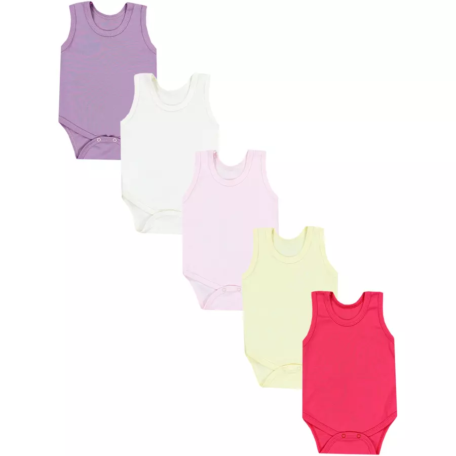 TupTam Baby Mädchen Achselbody 5er Pack gelblila