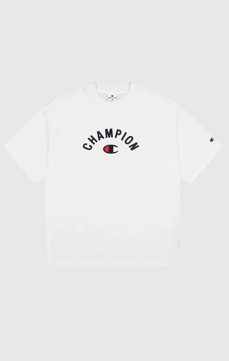 CHAMPION<br>Camiseta de manga curta com logotipo semicircular