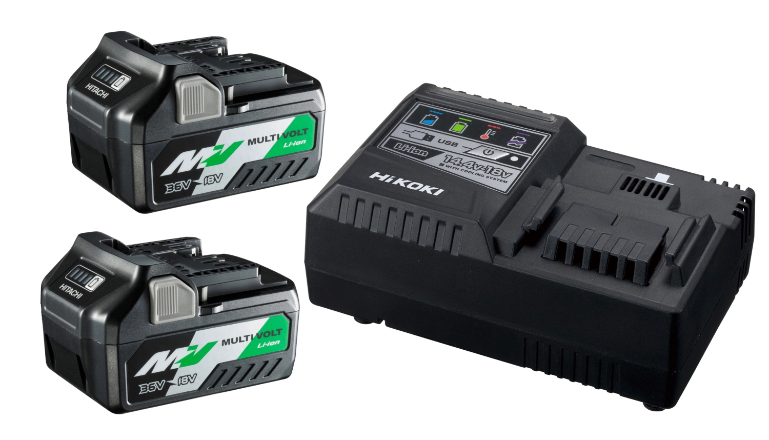 HiKOKI UC18YSL3WEZ BoosterPack 36V MultiVolt Li-ion accu starterset (2x 5.0Ah)   lader
