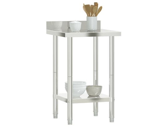 VIDAXL - Mobilier de cuisine Table de travail de cuisine avec dosseret 55x55x93 cm inox