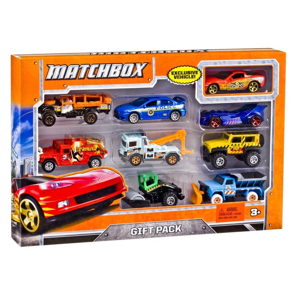 Match Box - Bilpakke med 9 biler