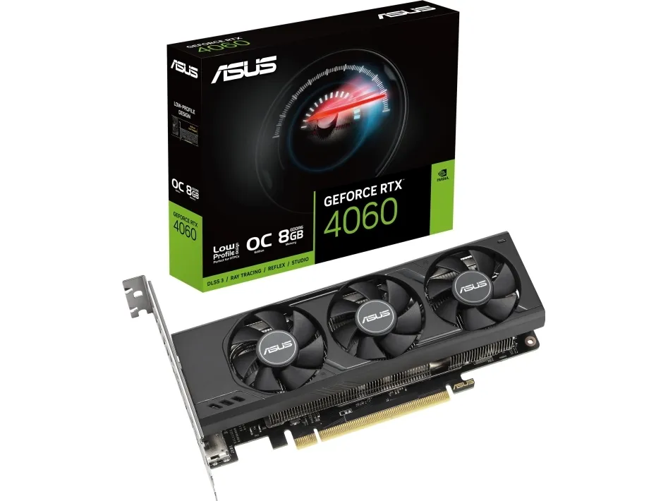 ASUS GeForce RTX 4060 LP BRK 8GB - BRK OC Edition - grafikkort - GeForce RTX 4060 - 8 GB GDDR6 - PCIe 4.0 lavprofil - 2 x DisplayPort, 2 x HDMI